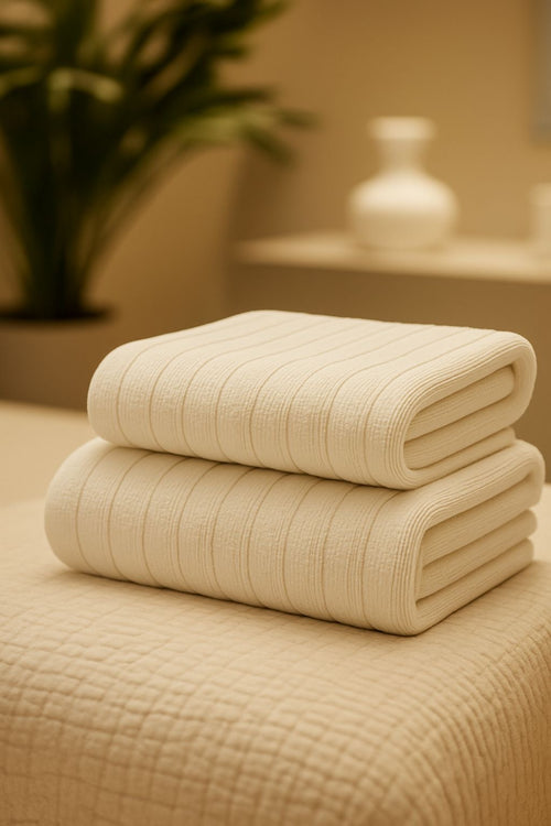 CREAM WHITE STRIPE  TOWEL