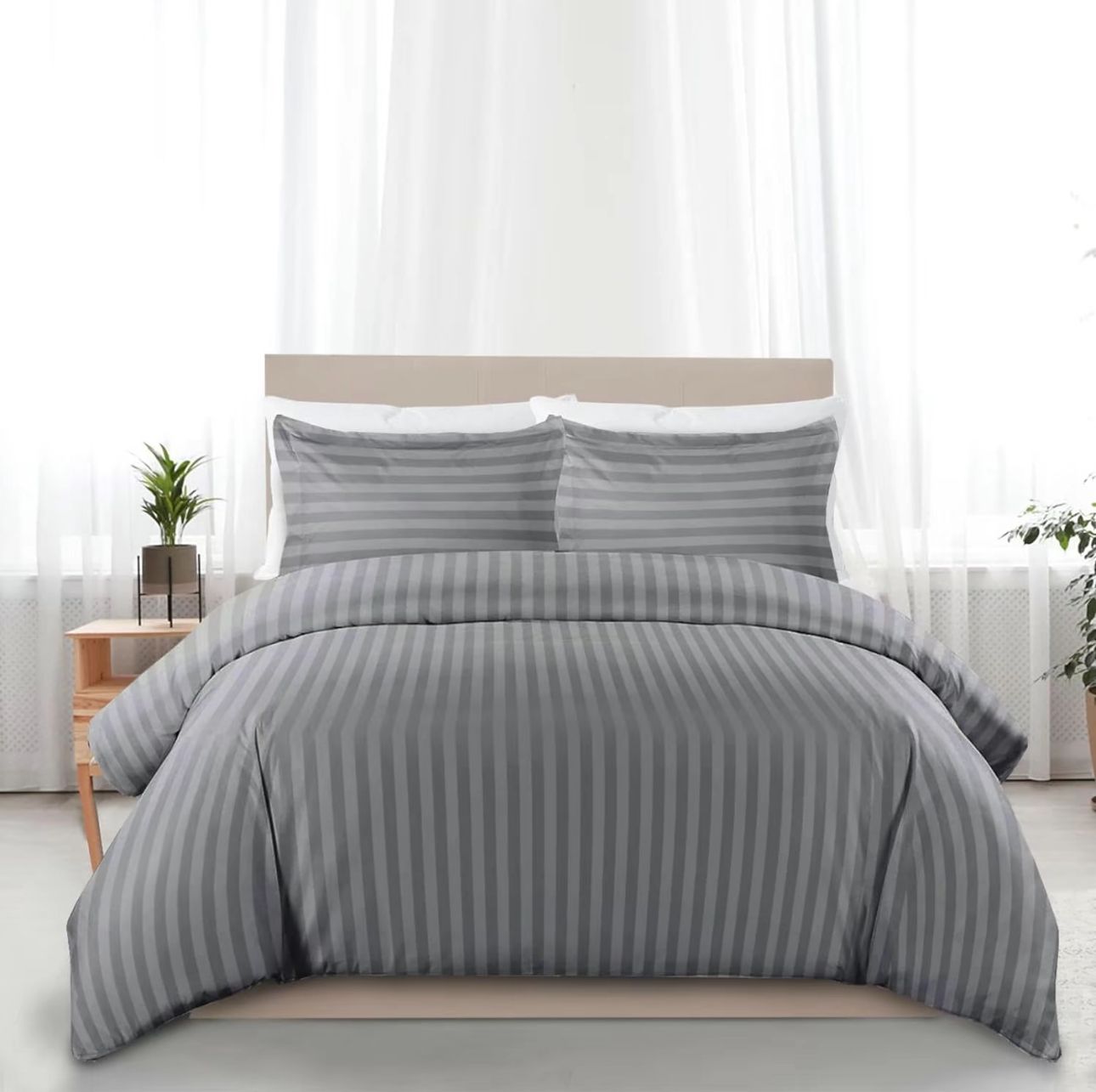 METAL GREY BED SHEET SET